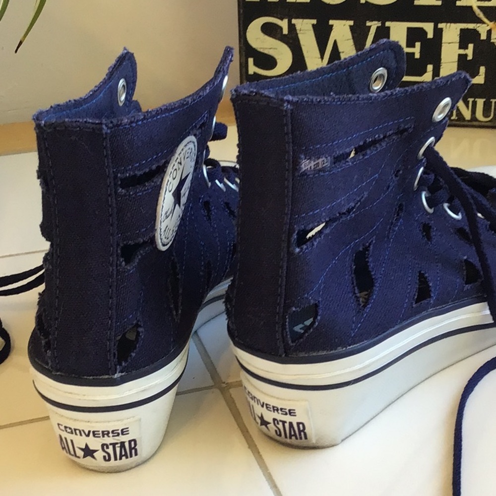 ‘Converse All Star’ Canvas Laser-Cut Hi-Tops - Picture 3 of 8